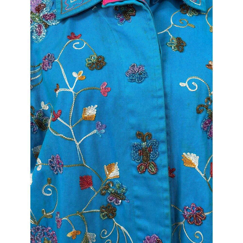 Quacker Factory Blue Embroidered/Sequined Denim J… - image 4